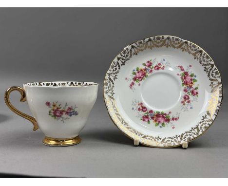 ROYAL SUTHERLAND PART TEA SERVICE,decorated with white roses, along with an Imperial Crown China part tea service, decorated 