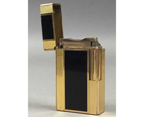 GOLD PLATED AND ENAMEL CIGARETTE LIGHTER BY S. T. DUPONT,with stamped marks to base, no. 81CPC82, loose