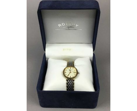 LADY'S ROTARY WRIST WATCH,with box, a silver ingot pendant and another silver pendant awarded for bowling (3)