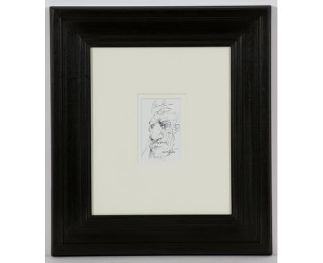 * PETER HOWSON OBE,
THE THIRD STEP
pen on paper, signed
13.5cm x 8.5cm
Mounted, framed and under glass