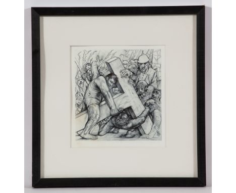 AFTER PETER HOWSON OBE,
THE STATIONS OF THE CROSS 
set of seven artist's proof prints, each signed, titled, dated '04 and ins