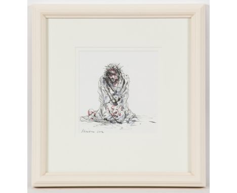 * PETER HOWSON OBE,
MERCY SEAT
ink and watercolour on paper, signed and dated 2012, further signed and title label verso
20cm