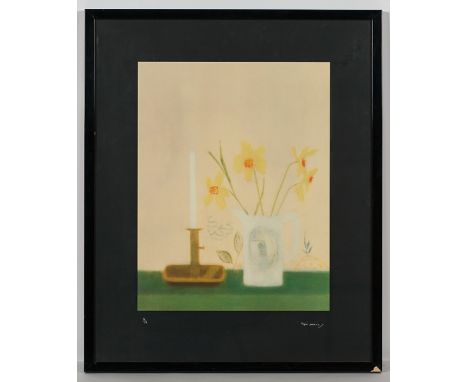 * CRAIGIE AITCHISON CBE RA RSA (SCOTTISH 1926 - 2009), 
DAFFODILS AND CANDLESTICK 
screenprint, signed in pen and numbered 30