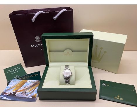 A 2013 Rolex Oyster Perpetual Yacht Master superlative chronometer ladies stainless steel bracelet wristwatch with platinum b