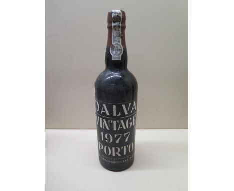 A bottle of Dalva Vintage 1977 Porto 