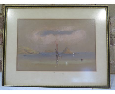A 19th century watercolour seascape of Torbay, frame size 37cm x 47cm 