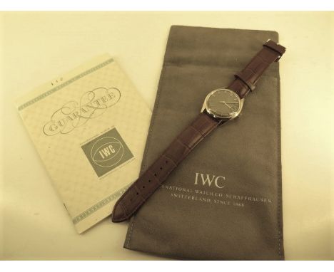 A very good gentleman's vintage 1960's IWC automatic wristwatch with 18ct gold case, brushed satin finish, coffee dial with c