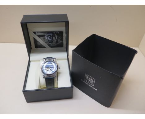 A Swan and Edgar vintage numeral automatic wristwatch in unused condition, boxed, 42mm case 