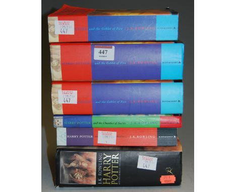 Six Harry Potter volumes, to include 3x Goblet of Fire