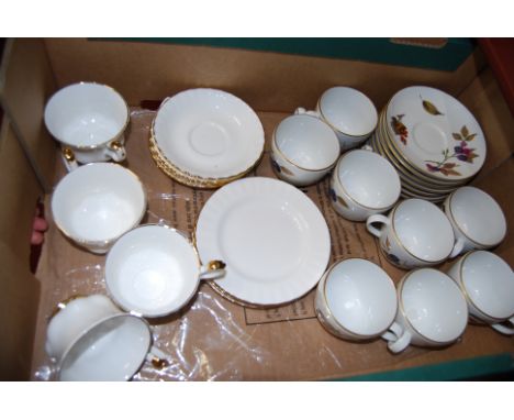 A Royal Worcester Evesham part tea service; together with a Royal Albert Val D'Or pattern part tea service