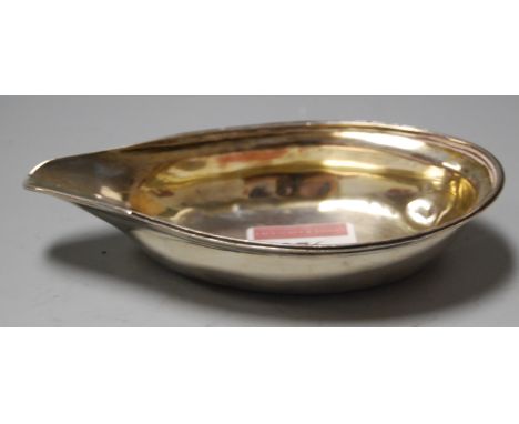 A George III silver pap boat of plain undecorated form.Weight 56.8g.Numerous dents throughout, mostly to underside outer edge
