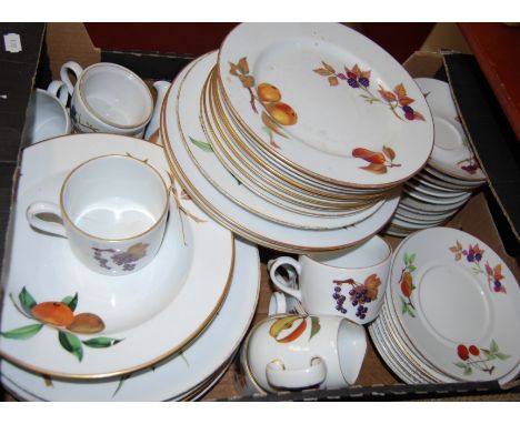 A box of Royal Worcester oven-to-table wares in the Evesham pattern