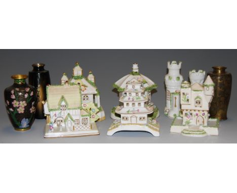 Mixed lot to include modern china pastille burners, cloisonne enamel wares etc