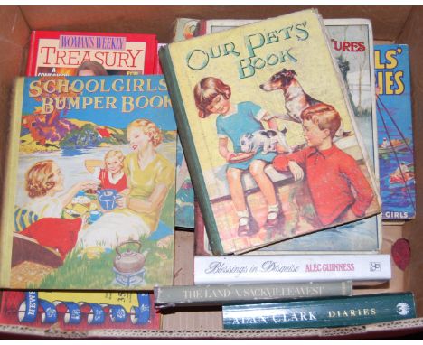 A box of miscellaneous mainly childrens books, to include Our Pets Book, stirring Adventures for Girls, Schoolgirls Bumper Bo