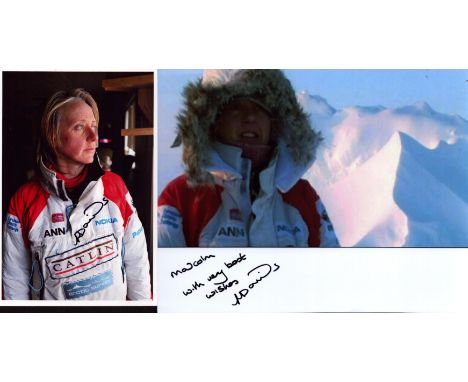 Ann Daniels 2 signed 8x6 and 6x4 colour photos. Ann Daniels (born 1964 or 1965) is a British polar explorer and motivational 