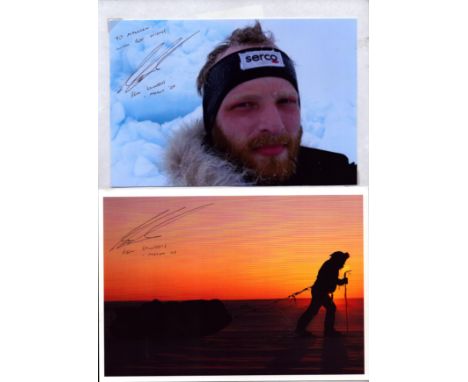 Ben Saunders signed 2, colour photos attached to A4 sheet. Benjamin John Saunders (born 5 August 1977 in Plymouth) is an Engl