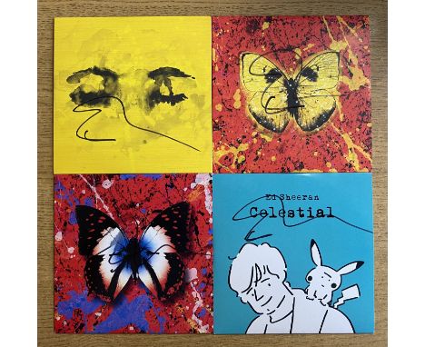 Ed Sheeran signed CD Singles Set, Eyes Closed, 2 Step, Shivers and Celestial. Good condition. All autographs are genuine hand
