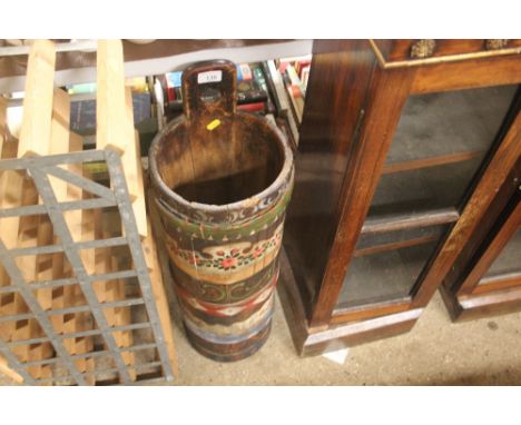 A Scandinavian painted pine stick stand