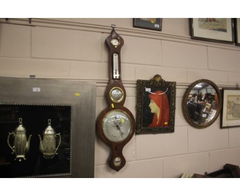 A 19th Century rosewood Banjo barometer 