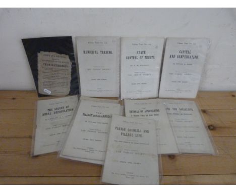Fabian Tracts.&nbsp;&nbsp;11 various. Late 19th/early 20th cent.; also 1 other item.&nbsp;&nbsp;