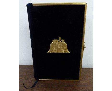 Book of Common Prayer.  16mo in fine gilt metal & blue velvet bdg. with clasp. A.e.g. Morocco presentation label for L. & N. 