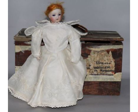 A Continental bisque head automaton doll, late 19th century