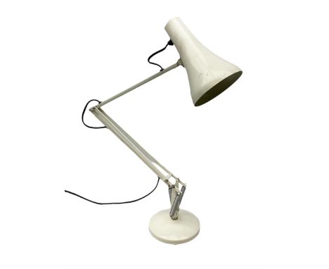 White metal angle poise table lamp