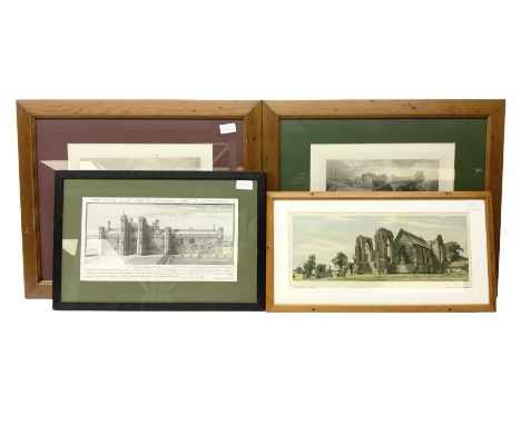 After Samuel Buck (British 1696-1779): 'The South east View of Tychfield Abbey in Hampshire', reproduction print together wit