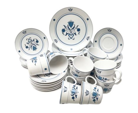 Noritake part tea service decorated in the 'Progression Blue Haven' pattern