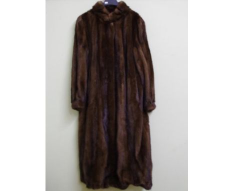 Good vintage Cornelius long mink coat with stand up collar and hook fastening, labelled 'A Cornelius Studio Design Sydney'  a