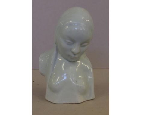 Glazed ceramic bust by Gustav Pillig (1877-1956) signed, 13cm high approx.