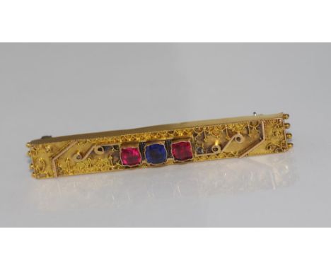 Vintage 18ct yellow gold brooch unmarked but tested as 18ct, weight: approx 4.9 grams