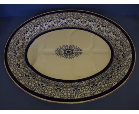 Royal Worcester 'Lily' pattern meat platter circa 1870, 58cm wide approx.