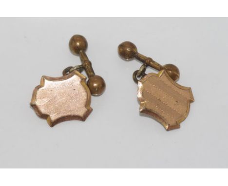 9ct gold fronted vintage cufflinks total weight: approx 5 grams