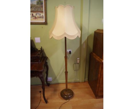 Vintage timber standard lamp