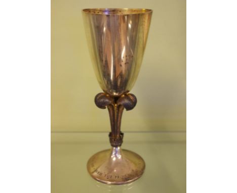 Sterling silver Royal Wedding commemorative goblet London 1981 (Stuart Devlin), 18.7cm high, 338 grams approx