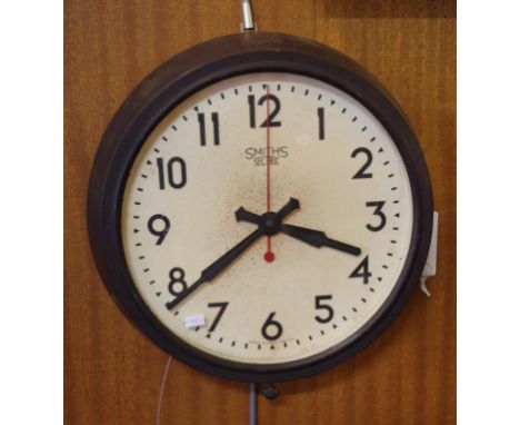 Smiths Sectric industrial electric clock with bakelite outer to case, 37cm diameter