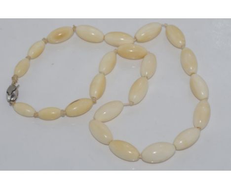 Vintage graduated ivory bead necklace approx 34cm, from a private collection. NB. this item cannot be exported without CITES 