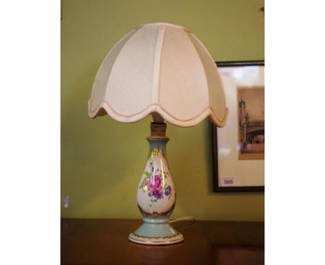 Limoges hand painted porcelain lamp 39cm high