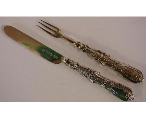 Sterling silver Childrens christening knife & fork hallmarked Birmingham 1851