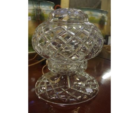 Large vintage cut crystal lamp 23cm high approx.