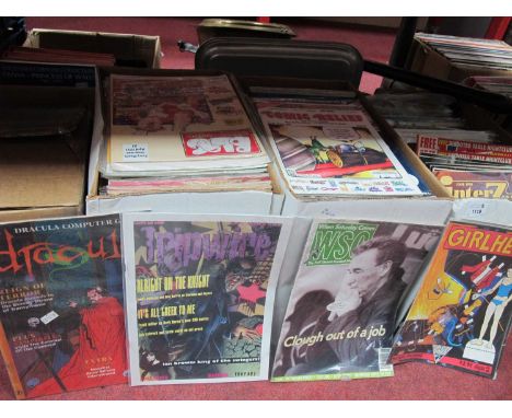 A large collection of Comics and Magazines to include Monster Mag, Empire, Rolling Stones, many other film and sport related.