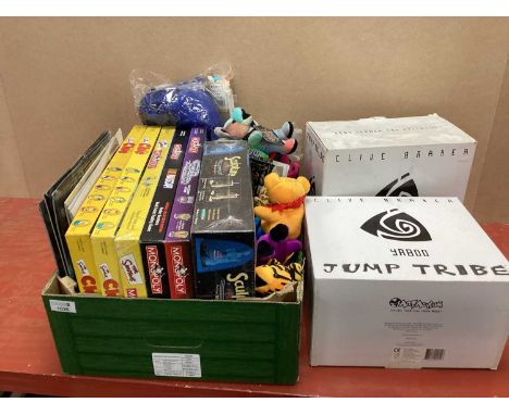 Toys and games; The Simpsons Clue and Monopoly, NASCAR and Transformers monopoly, Beanie Bears, two boxed Jump Tribe toys, Au