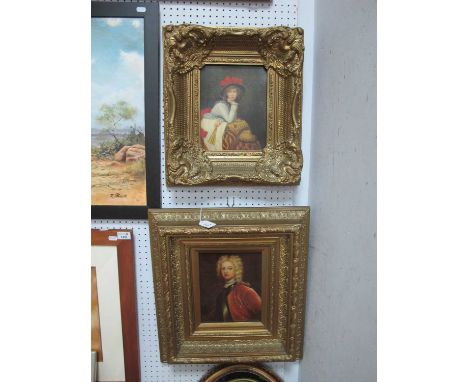 Two Late XX Century Portrait Prints, in gilt frames, the largest overall 52 x 46.5cm (2).