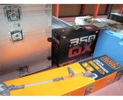 Black &amp; Decker Strimmer, Meade microscope, BSQ 2X drone, metal case (untested sold for parts only) (4).