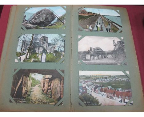 Postcards - Franco British Exhibition, satirical, topocraphical Brighton Express Engine, etc, approximately 114 in album.