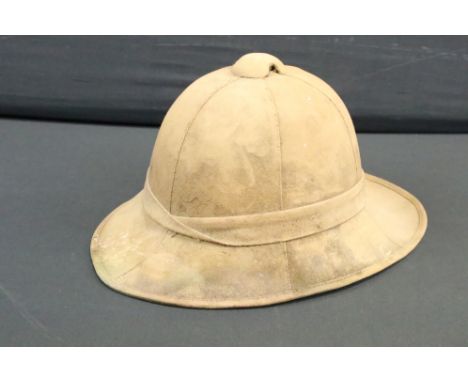 A British Military Issued Pith Helmet, Broad Arrow Marked To The Inner Liner And Dated 1942, Size 6 3/4. 