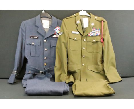 Two British Military uniforms to include a British Army No.2 Dress uniform and a Royal Air Force No.1 dress uniform. 