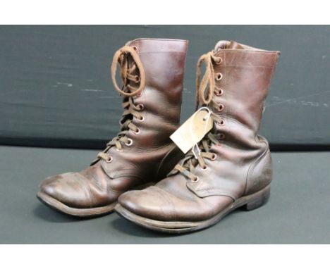 A World War Two United States Army Paratroopers jump boots. 