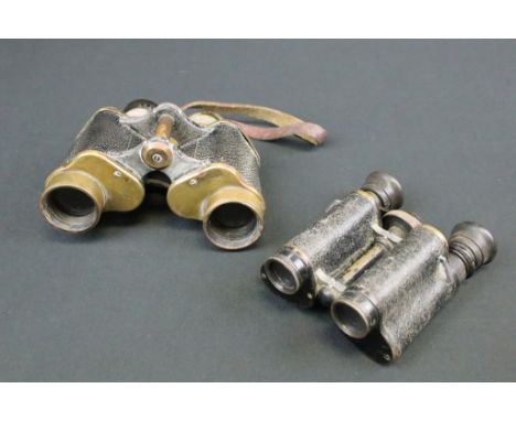 A pair of British military issued field binoculars by Taylor-Hobson, broad arrow marked and dated 1941 together with another 